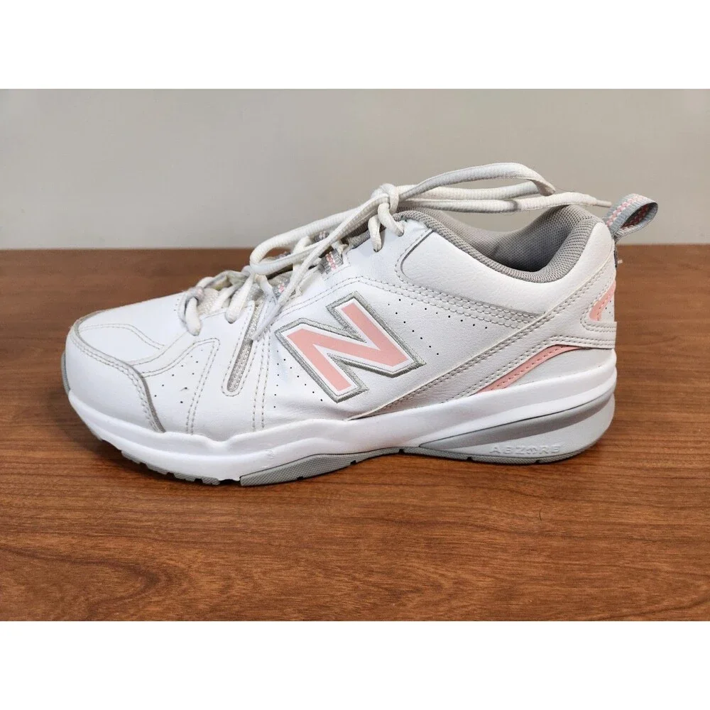 New Balance 608v5 Women 10 ~ Men 8.5 White Pink Leather Training Shoes WX608WP5